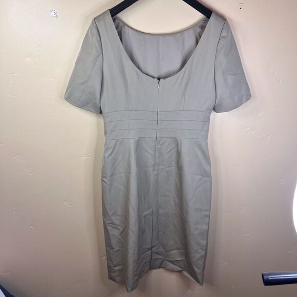 J.Crew Womens Wool Tan Knee Length Dress Short Sleeve Size 4 Career Work Wear - Picture 5 of 7